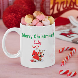 Caneca De Café Papai Noel no Polo Norte com o Renascer Vermelho