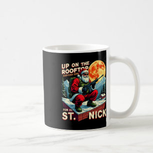 Caneca De Café Papai Noel no Telhado Click Click Clic