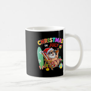 Caneca De Café Papai Noel Óculos de Sol Praia Natal Em Julho Home