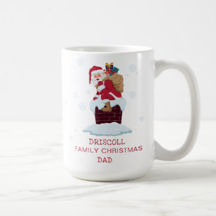 Caneca De Café Papai Noel Personalizado no Telhado da Chaminé de