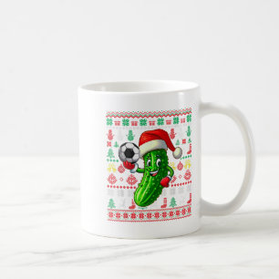 Caneca De Café Papai Noel Pickle Jogando Futebol Natal Jogador Ve