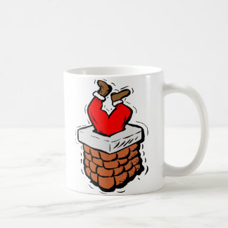 Caneca De Café Papai Noel Preso Em Chaminé