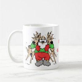 Caneca De Café Papai noel que abraça o Natal engraçado dos