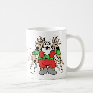 Caneca De Café Papai noel que abraça o Natal engraçado dos