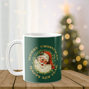 Caneca De Café Papai noel retro personalizado