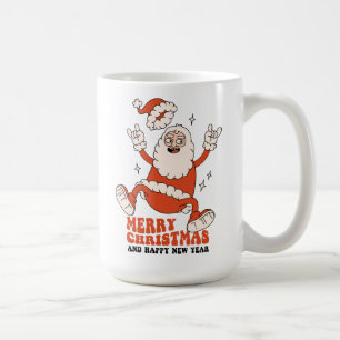 Caneca De Café Papai Noel Rockin - Uma Feliz e um Natal Alto