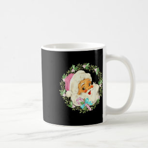 Caneca De Café Papai Noel Rosa Vintage Design de Natal Rosa 