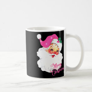 Caneca De Café Papai Noel Rosa Vintage Natal Rosa 