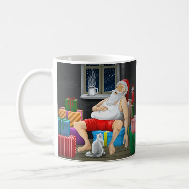 Caneca De Café Papai Noel Sonolento (Esquerda)