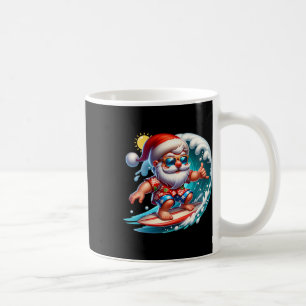 Caneca De Café Papai Noel Surfando Natal Em Julho Praia Verão