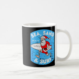 Caneca De Café Papai Noel Surfista - Natal Papai Noel de Surfe