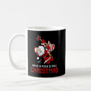 Caneca De Café Papai Noel Tocador de Guitarra Tenha um Natal Rock