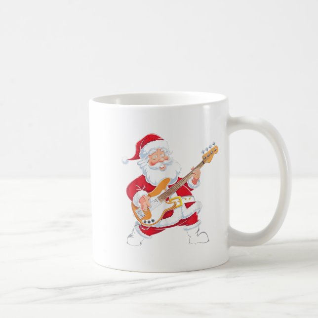 Caneca De Café Papai Noel Tocando um Violão Xmas Natal  (Direita)