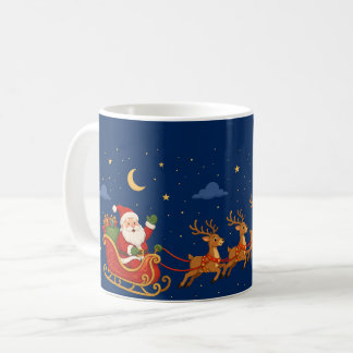 Caneca De Café Papai Noel Trenó Natal Café Renaud Férias