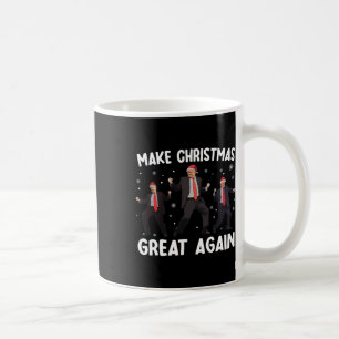 Caneca De Café Papai Noel Trump Dança Faça o Natal Grande Novamen