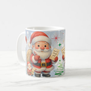 Caneca De Café Papai Noel Vintage Natal com Férias Aconchegantes