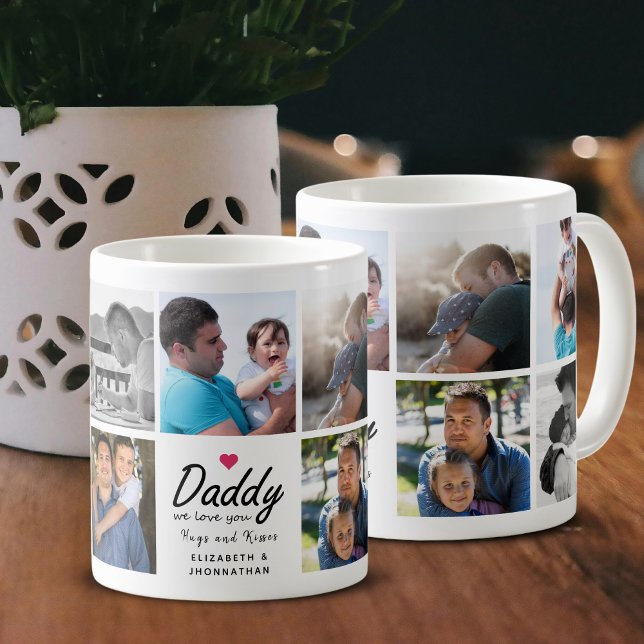 Caneca De Café Papai, nós te amamos Script Pai Crianças Foto Cola (Criador carregado)