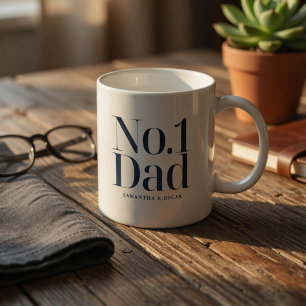 Caneca De Café Papai Número 1 Personalizado   Dia dos Pais com No