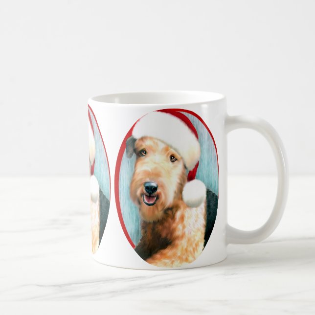 Caneca De Café Papais noeis Airedale Terrier (Direita)