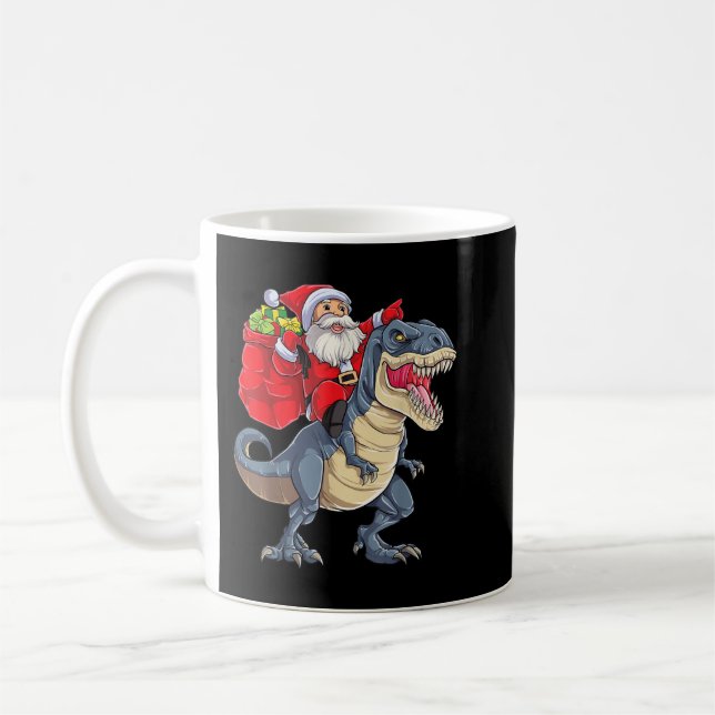 Caneca De Café Papais noeis Andando Dinossauros T rex natalinos M (Esquerda)