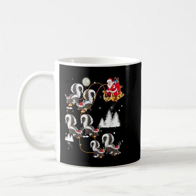 Caneca De Café Papais noeis Andando Skunk Natal (Esquerda)