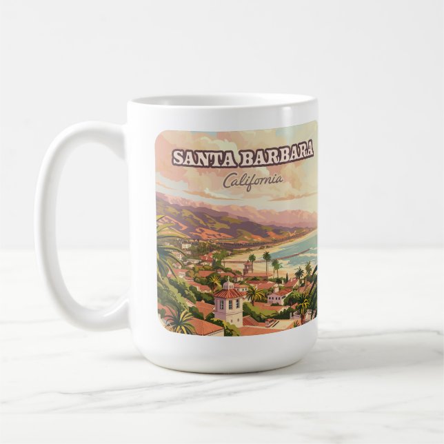 Caneca De Café Papais noeis Barbara Beach Central Coast Californi (Esquerda)