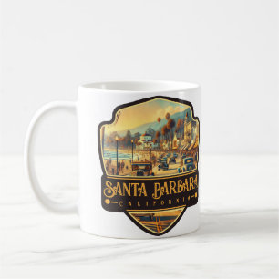 Caneca De Café Papais noeis Barbara, Califórnia   Vintage