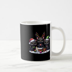 Caneca De Café Papais noeis bonitos Reindeer Elf Black Gata Mulhe