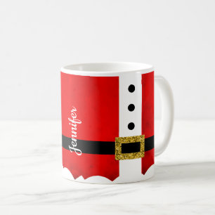 Caneca De Café Papais noeis bonitos, roupa de natal personalizada