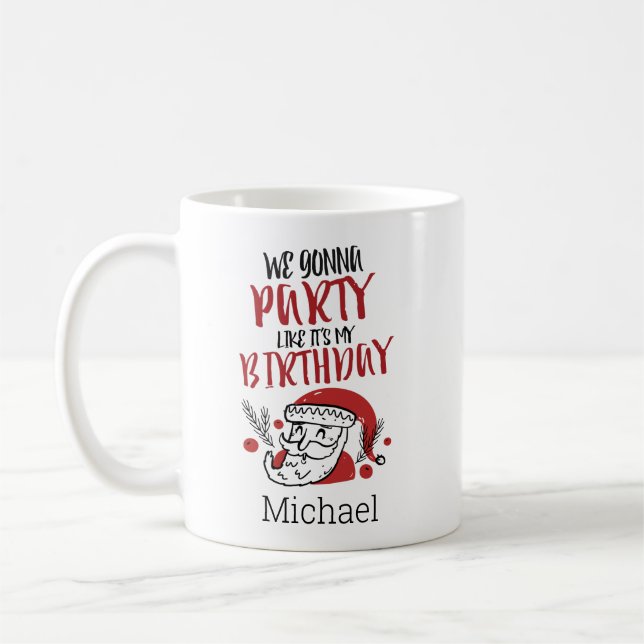 Caneca De Café Papais noeis Bons de Natal Personalizados (Esquerda)