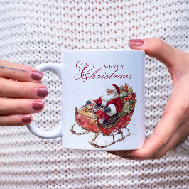 Caneca De Café Papais noeis Clássicos Sleigh Feliz Natal