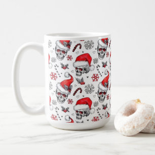 Caneca De Café Papais noeis, crânios e canas-doces