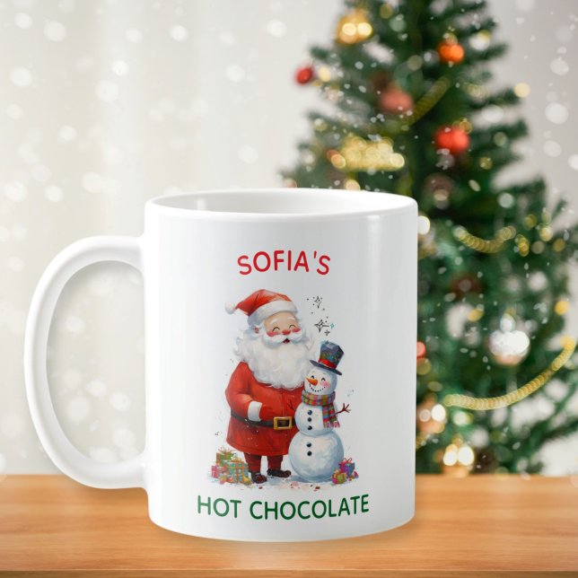 Caneca De Café Papais noeis Crianças Festivas Natal Bonito Neve (Criador carregado)