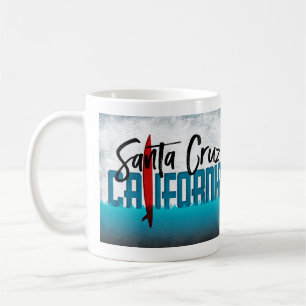 Caneca De Café Papais noeis Cruz California Surfboard Surfe