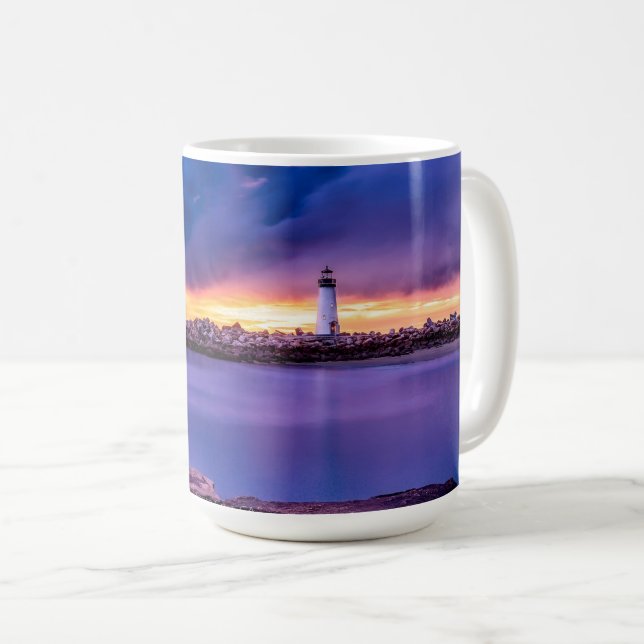 Caneca De Café Papais noeis Cruz, Farol da Califórnia (Frente Esquerda)
