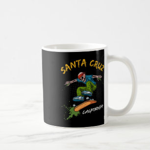 Caneca De Café Papais noeis-cruz Skeleton Skateboard Beach Funny 