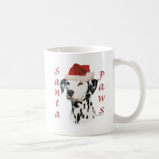Caneca De Café Papais noeis Dalmáticos Negros (Direita)
