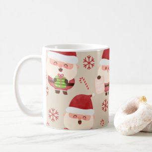 Caneca De Café Papais noeis de Aquarelas - Snowflake Candy Cane N