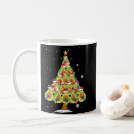 Caneca De Café Papais noeis de Árvore de Natal ELF Avocado Lover