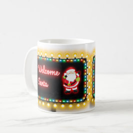 Caneca De Café Papais noeis de boas-vindas News Christmas Lights 