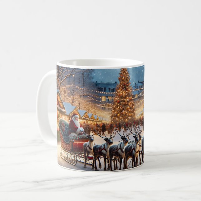 Caneca De Café Papais noeis de férias Mug de café (Frente Esquerda)