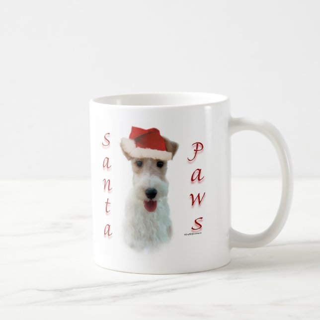 Caneca De Café Papais noeis de Fox Terrier (Direita)