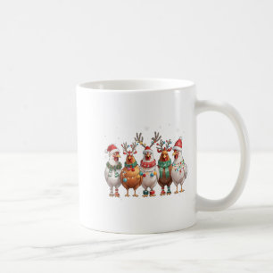Caneca De Café Papais noeis De Frango À Luz De Natal Árvore De Xm