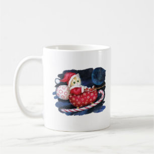 Caneca De Café Papais noeis de gato em Papais noeis com dons de l