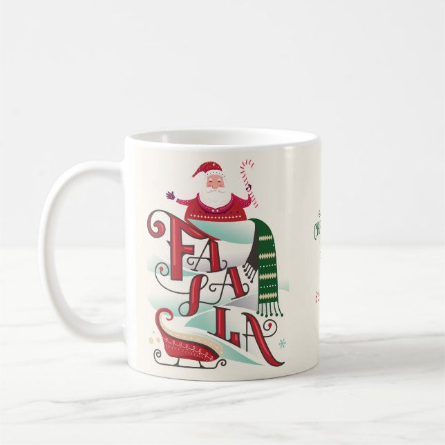 Caneca De Café Papais noeis de Karaoke Kid Fa La Church Carols (Esquerda)