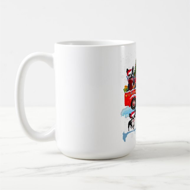 Caneca De Café Papais noeis de Natal Dirigindo Caminhão Engraçado (Esquerda)