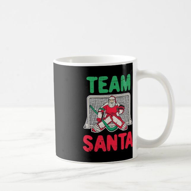 Caneca De Café Papais noeis de Natal divertidos, Goalie 2 de Hóqu (Direita)