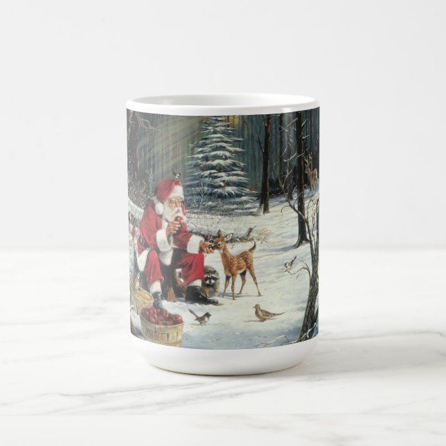 Caneca De Café Papais noeis De Natal E Veado De Winter Wonderland (Centro)