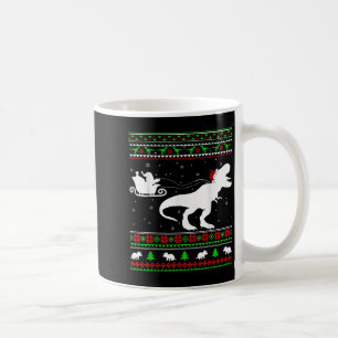 Caneca De Café Papais noeis de Natal Feios Esleigh Andando Dinoss