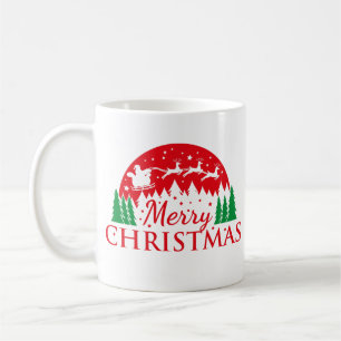 Caneca De Café Papais noeis de Natal Feliz Vermelho